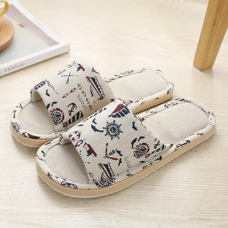Four Season Linen Home Slippers