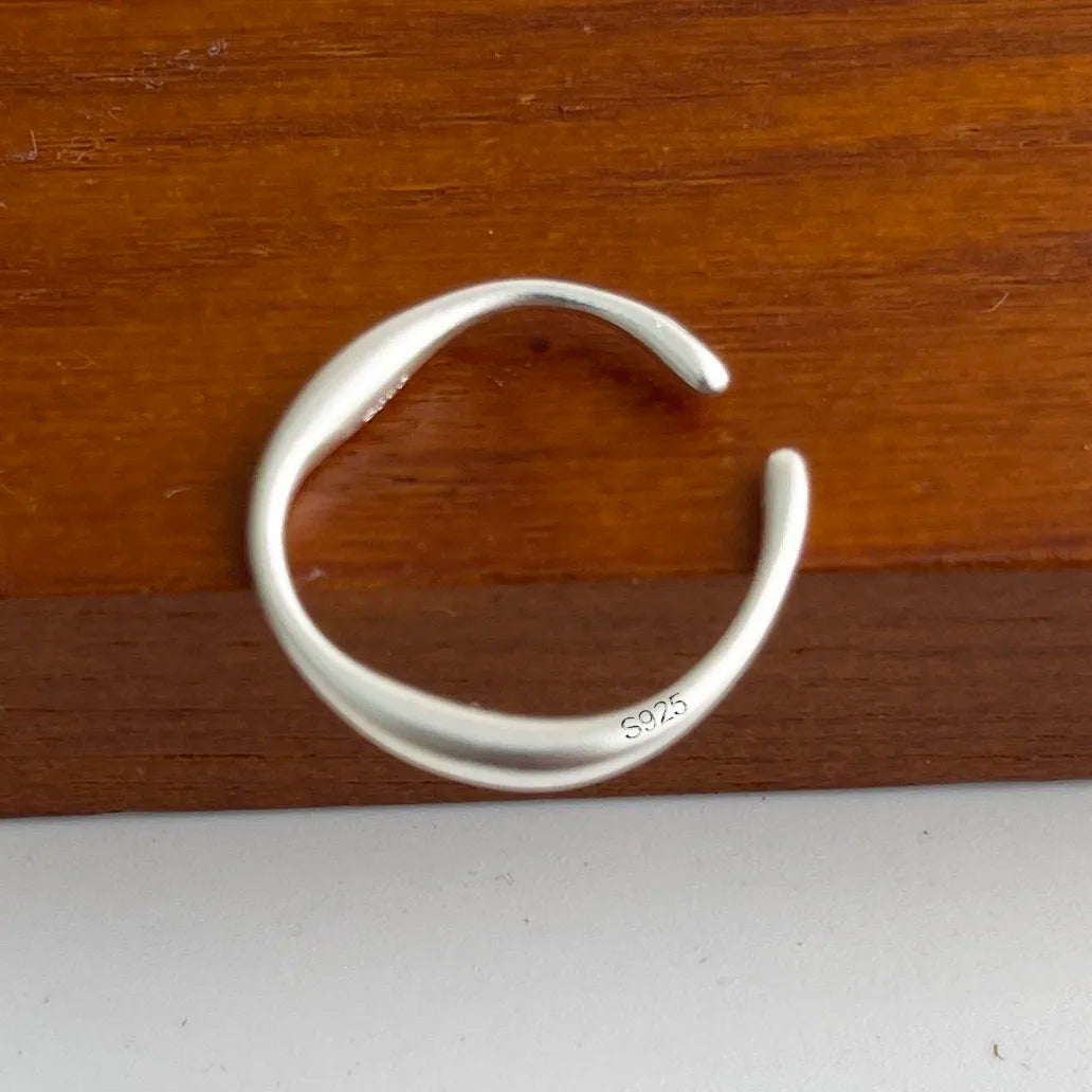 925 Sterling Silver Geometric Wide Sparkling Ring