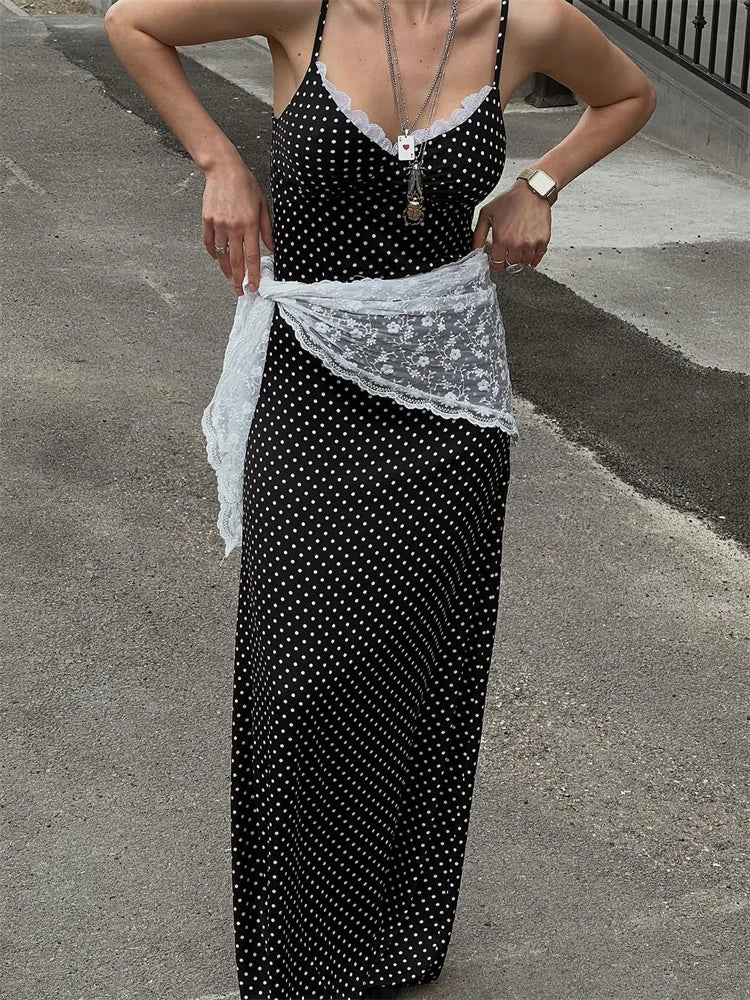 Long Slim V-Neck Spaghetti Backless Dress