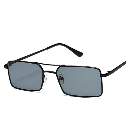 Square Alloy Metal Small Frame Double Bridge Sunglasses