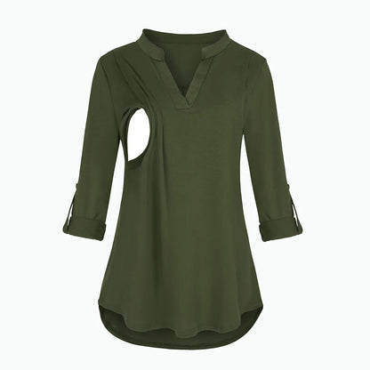 Maternity Breastfeeding T-shirt  Long Sleeve Pregnant