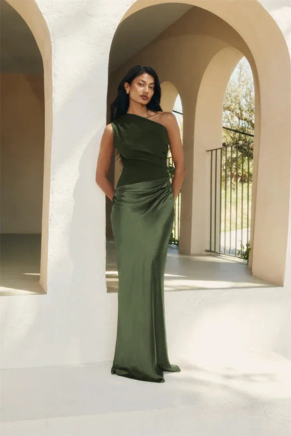 Mozision Satin Sleeveless Backless Sexy Maxi Dress