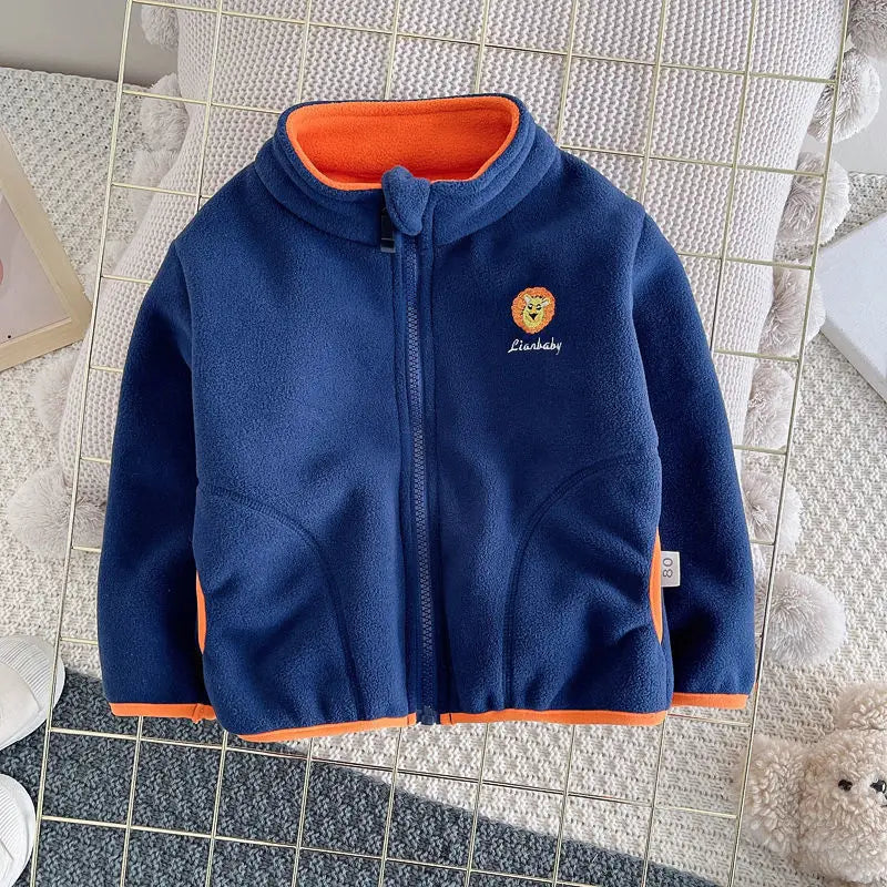 Polar Fleece Cardigan Winter Warm Hooded Coats Toddler Jackets