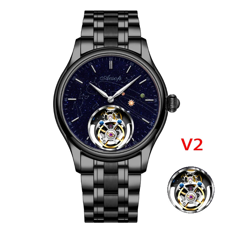 Flying Tourbillon Movement Skeleton Mechanical Luxury Watches