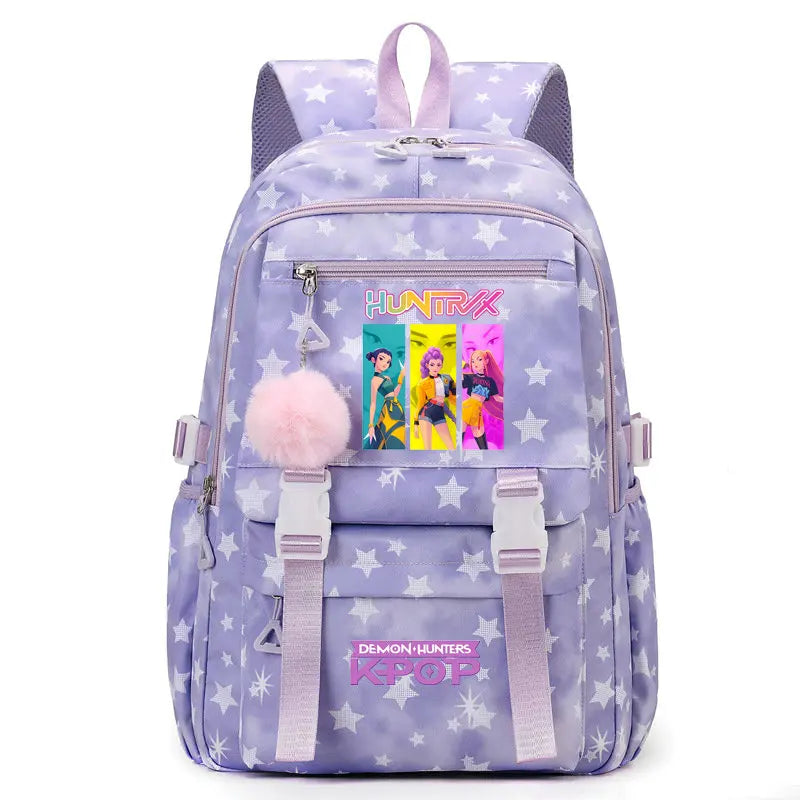 KPop Demon Hunters Print Student Backpack Large Capacity Schoolbag