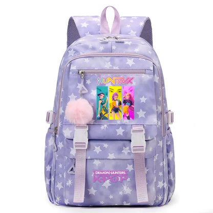 KPop Demon Hunters Print Student Backpack Large Capacity Schoolbag