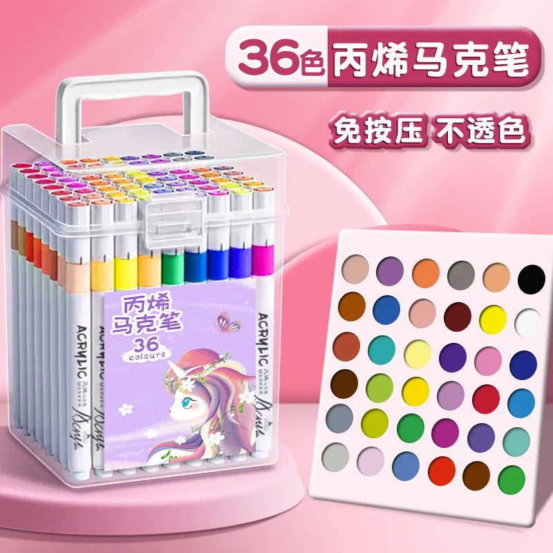 24/36/48/80/120 color acrylic marker pen waterproof stackable