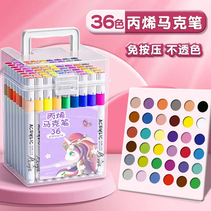 24/36/48/80/120 color acrylic marker pen waterproof stackable
