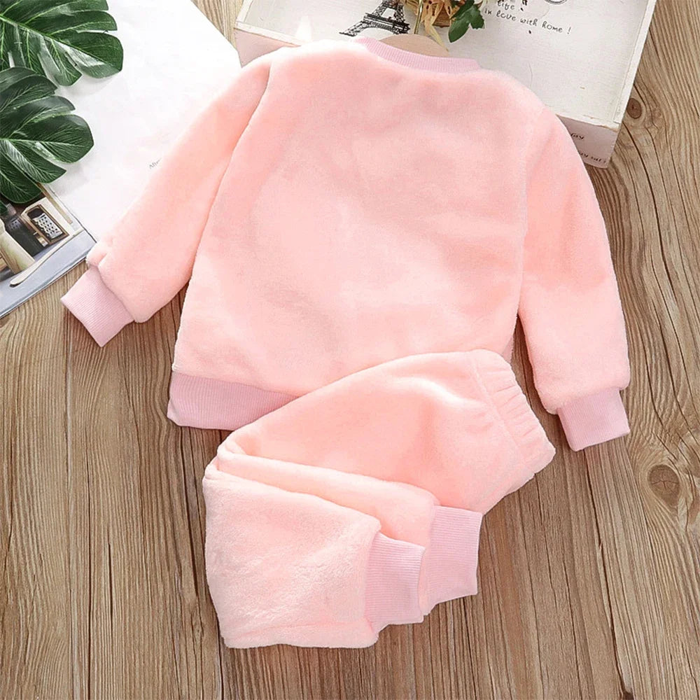 Bear Leader Coral Fleece Pajama Winter Plus Velvet Thick Flannel Sleepwear Set