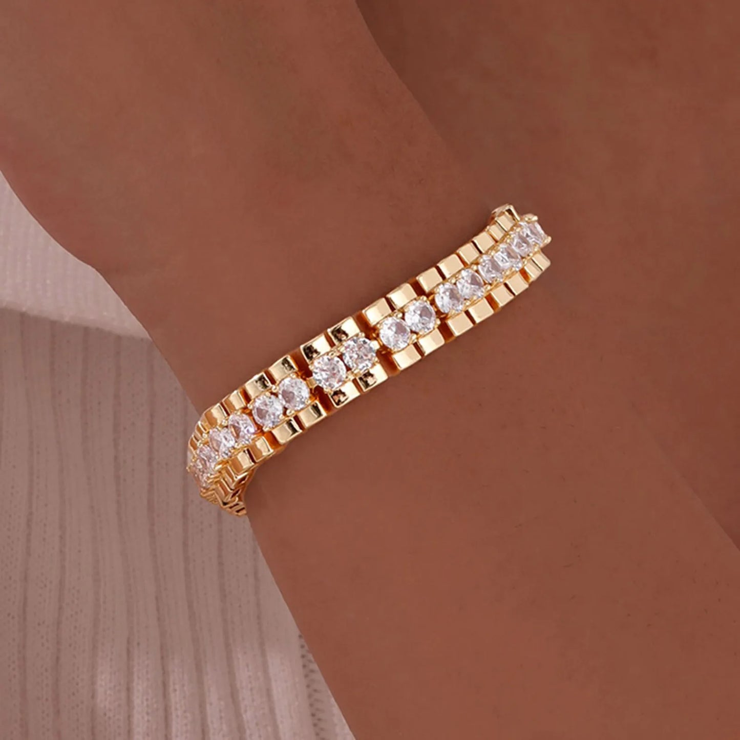 DANA 14K Gold Plated Zirconia Bracelet