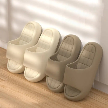 Unisex Bathroom Flat Sandals Thick Platform Slippers