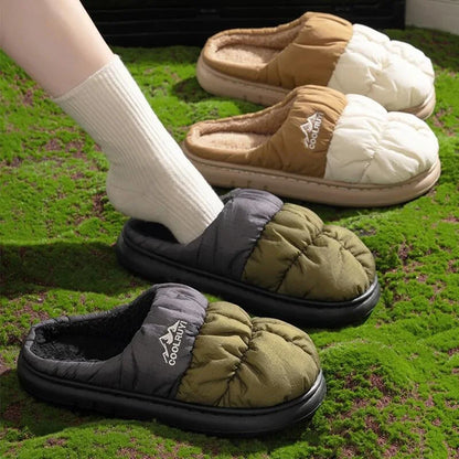 Long Plush Thick Warm Winter Waterproof Unisex Non Slip Cotton Slippers
