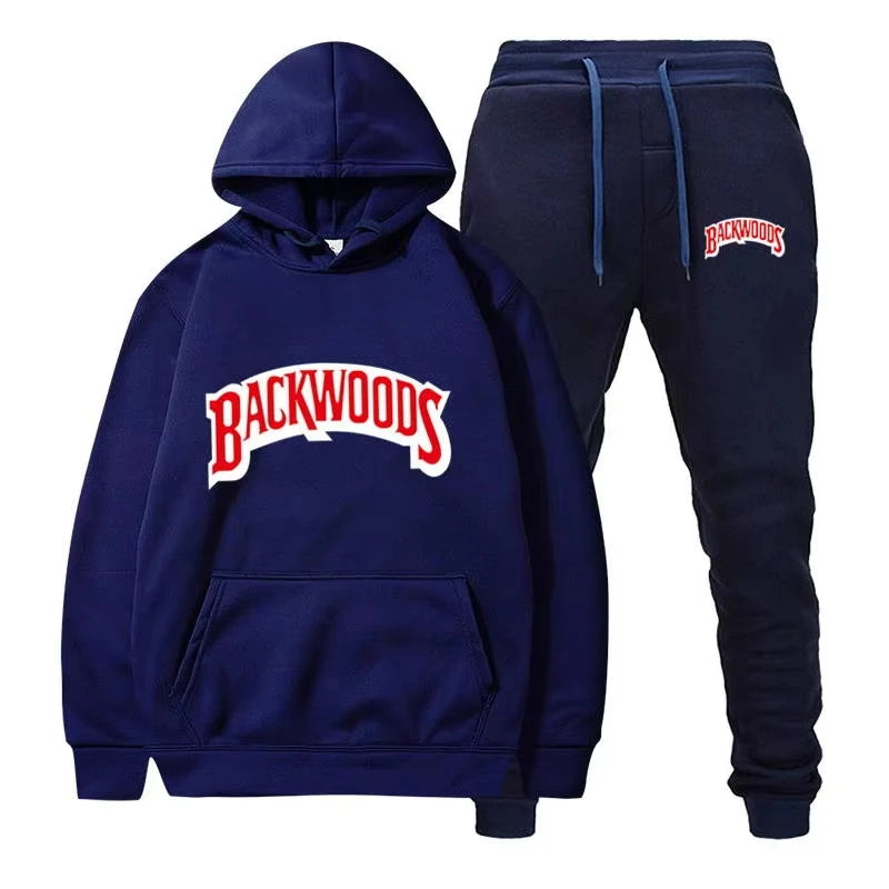 Winter Fleece Red Hoodies Black Casual Jogger Suit Tracksuit Sweatshirt Pullover