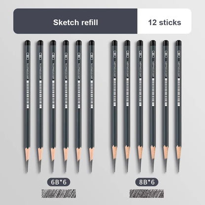 2H HB B 2B 3B 4B 5B 6B 7B 8B 12B 14B Sketch Drawing Graphite Charcoal Pencils Set