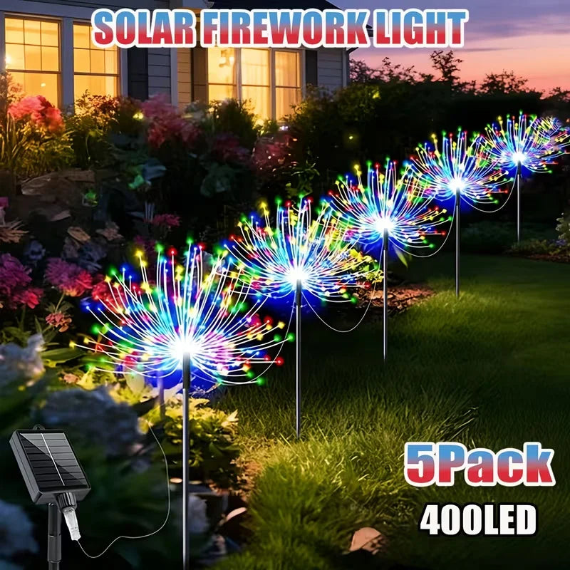 4pcs/6pcs Outdoor Solar Garden Lights Outdoor Solar Smart Firework Lights