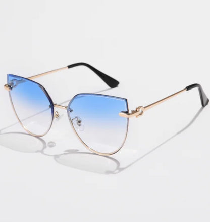 Cat Eye Vintage Rimless Sun Glasses