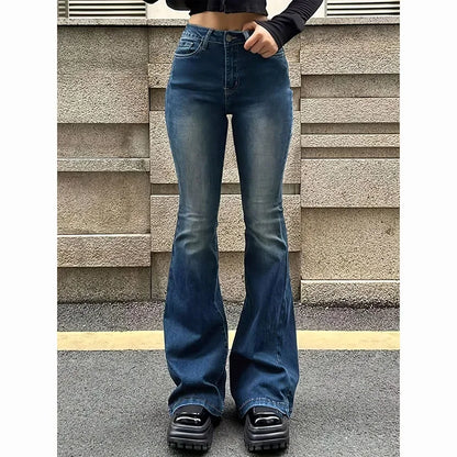 High Waist Flared Jeans Trousers