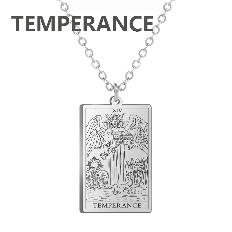 Stainless steel Classic Tarot Pendant Necklace