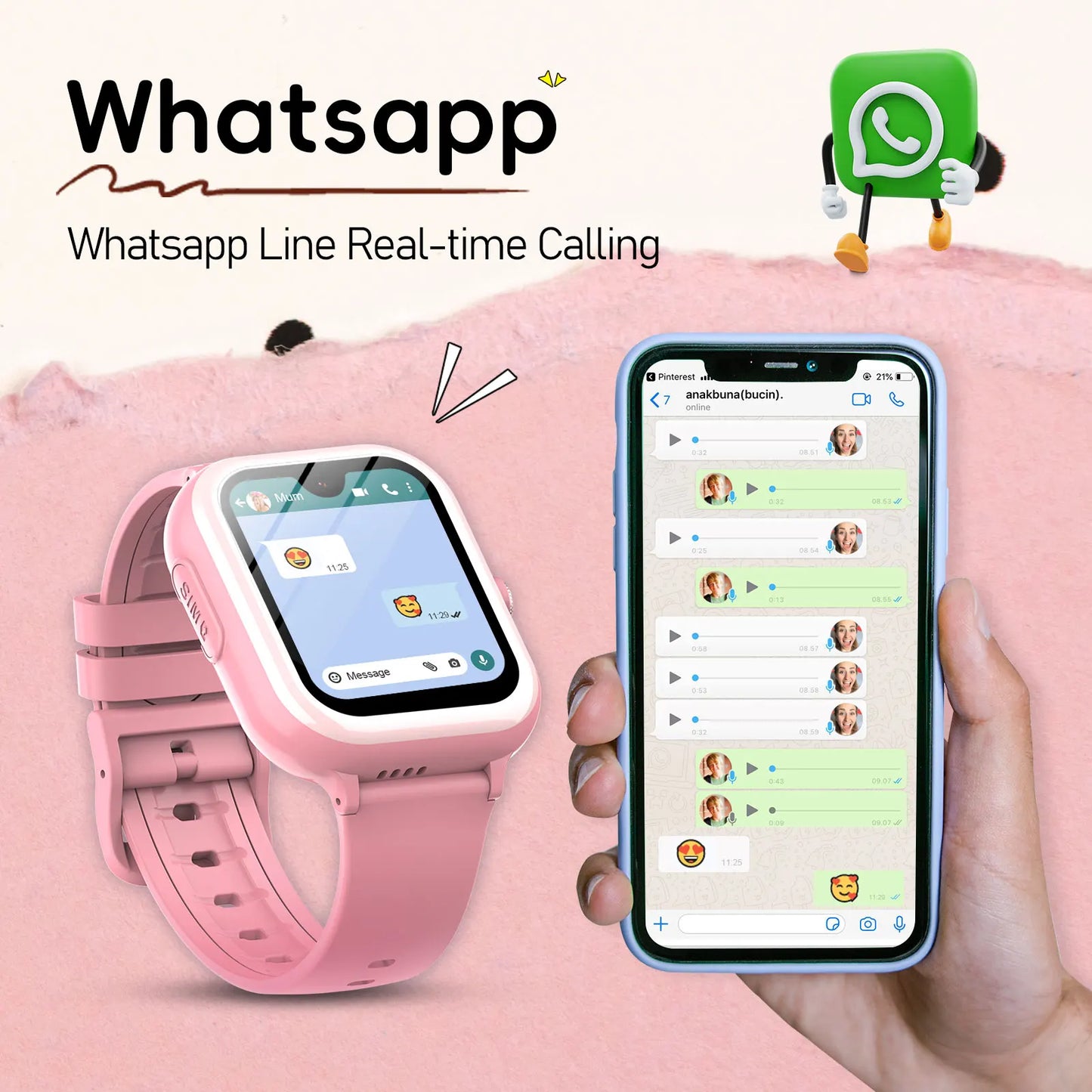 SOS WIFI GPS Tracker HD Screen Video Call SmartWatch