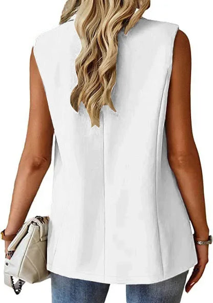 Polo Collar Sleeveless Suit Vest