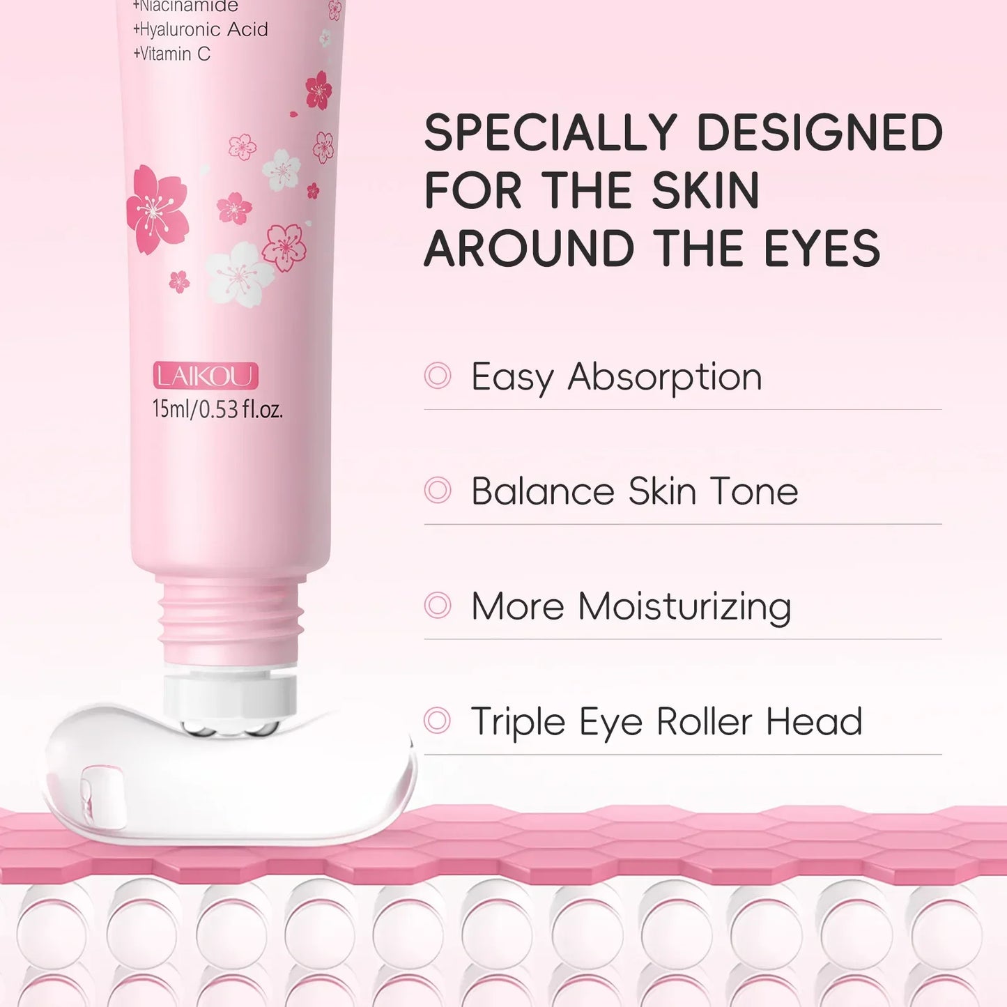 LAIKOU Sakura Eye Serum Roller Massage