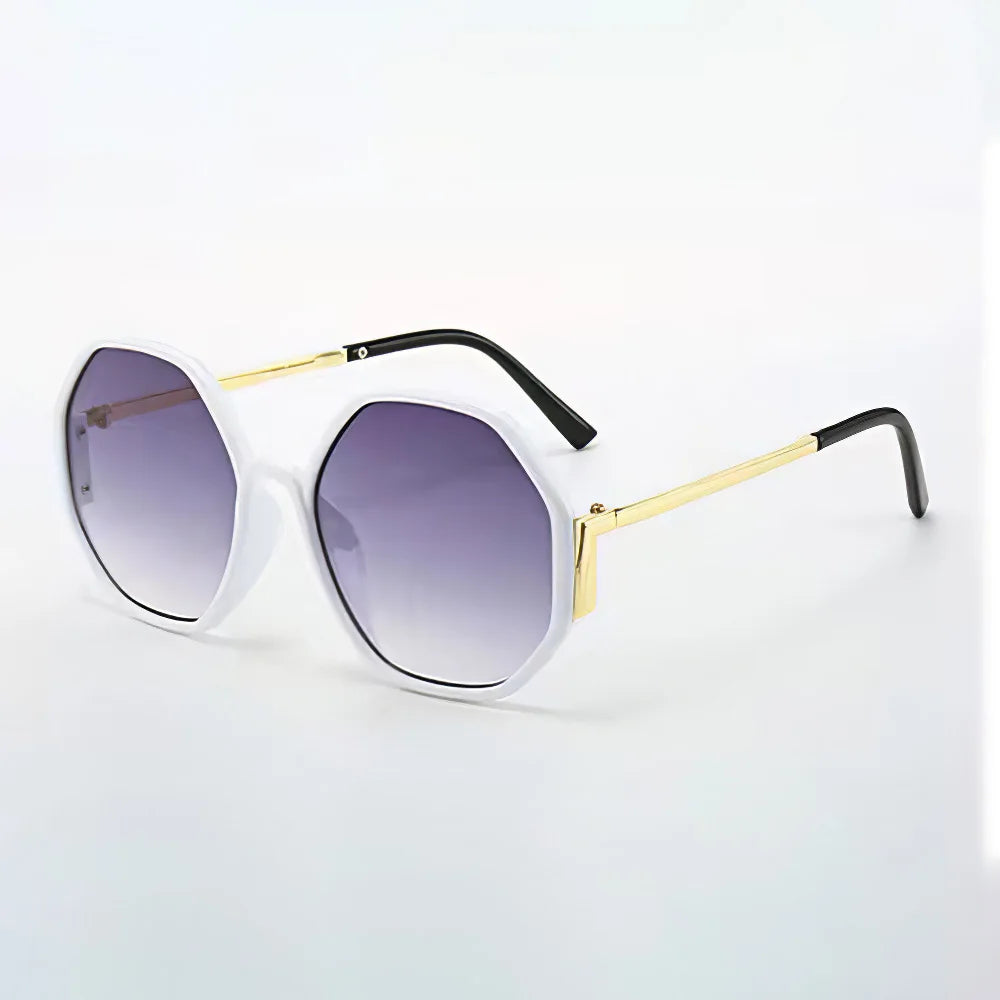 Geometric Multi-color Semi-circular Frame Semi Transparent Sunglasses