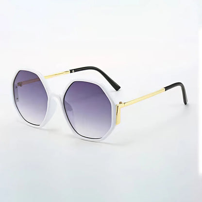 Geometric Multi-color Semi-circular Frame Semi Transparent Sunglasses