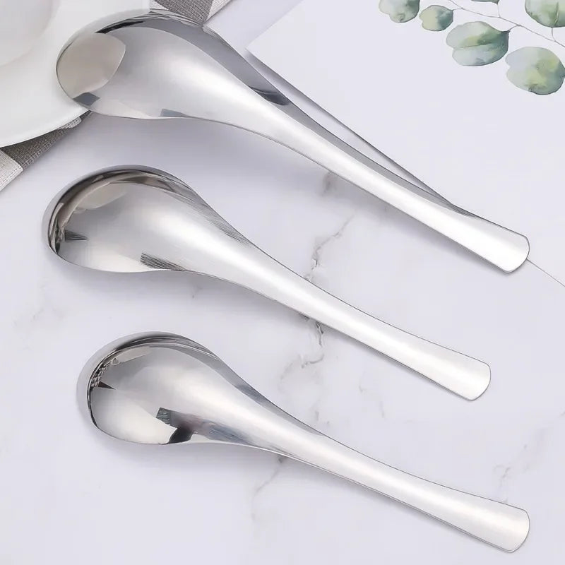 6/1Pcs Stainless Steel Spoon Thicken Soup Spoons