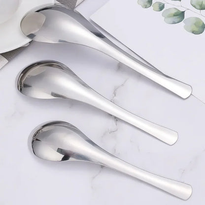 6/1Pcs Stainless Steel Spoon Thicken Soup Spoons