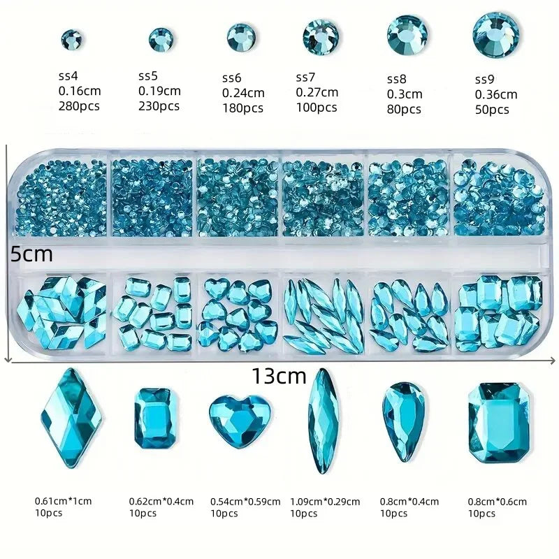 2400pcs 2mm AB Jelly Rhinestones Set
