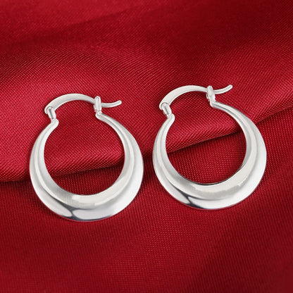 925 Sterling Silver Round Circle Hoop Earrings