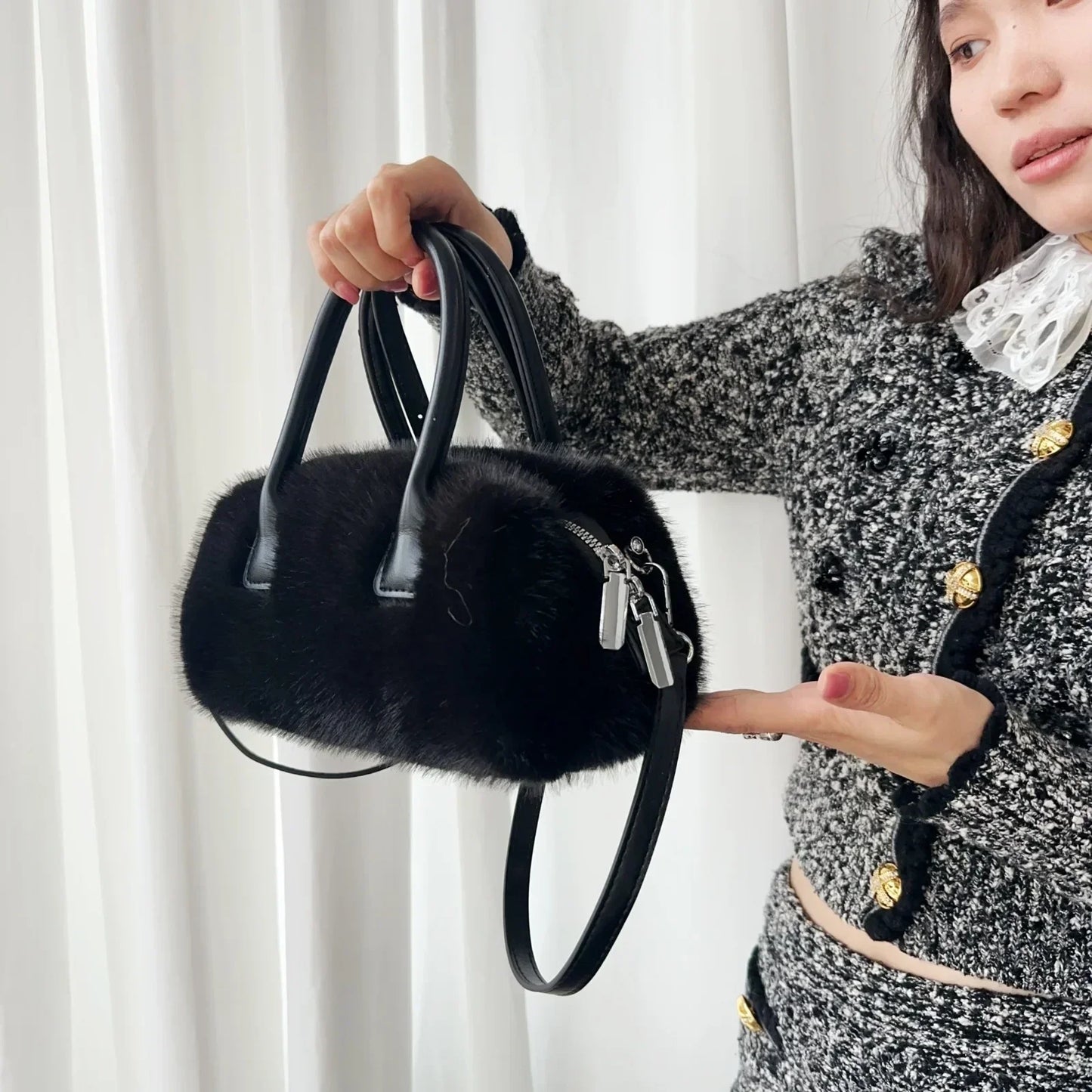 Faux Fur Crossbody Furry Fluffy Handbags