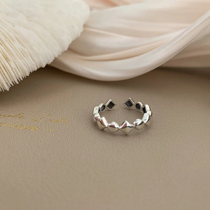 925 Sterling Silver Retro Geometric Asymmetric Rings