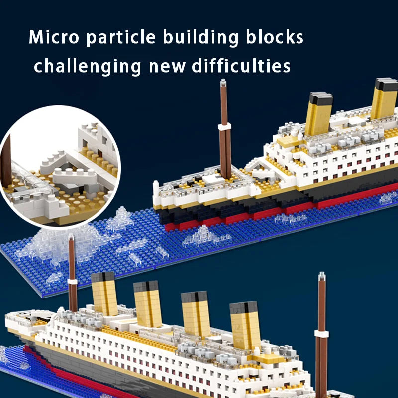 Micro particle building block assembly toy Titanic toy