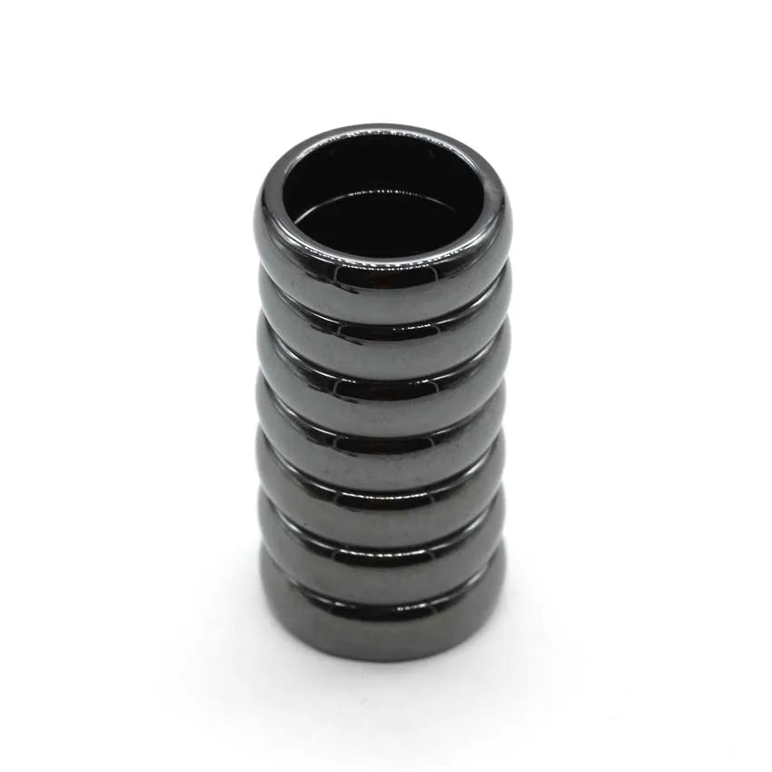 5pcs Natural Black Hematite Magnetic Stone Healing Ring