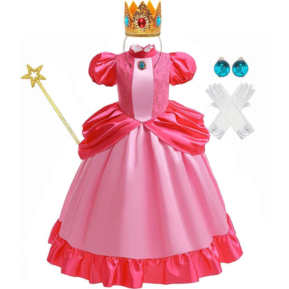 Peach Princess Daisy Cosplay Costume Rosalina Dress