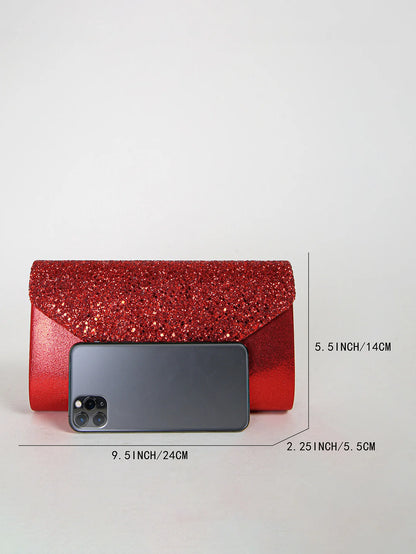 Prom Sequin Clutch Purse chain Shoulder Cross Body Bag