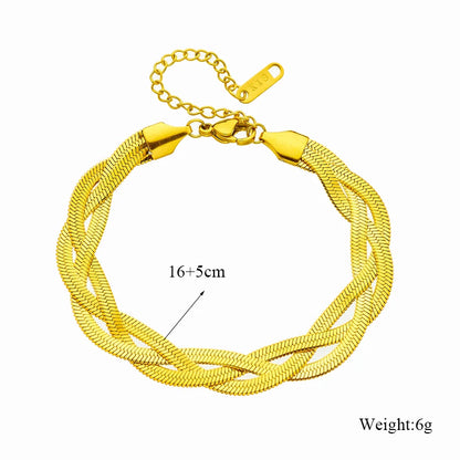 Crossover Snake Chain Necklace Bracelets Jewelry Set