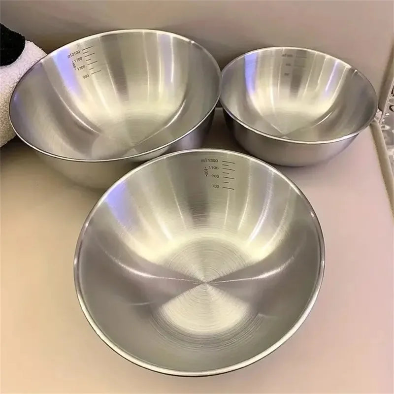 Stainless Steel Bowl with Scale for Cooking Baking Food Set