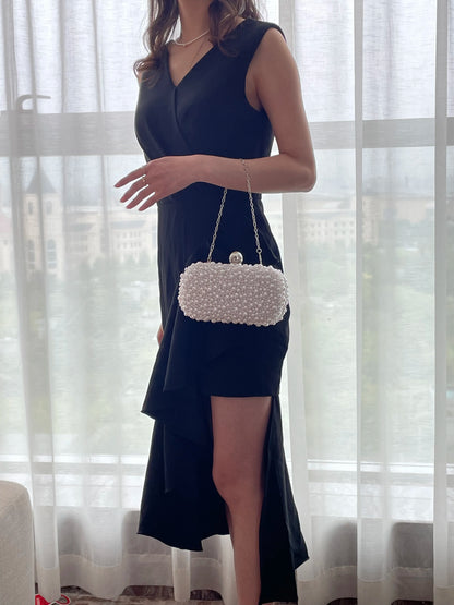 Luxury handmade chain shoulder Full Beaded clutch bag