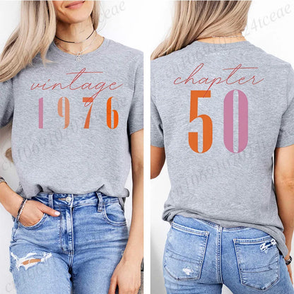 Vintage 50th Birthday Aesthetic Classic 1976 Graphic 50 Bday Shirts
