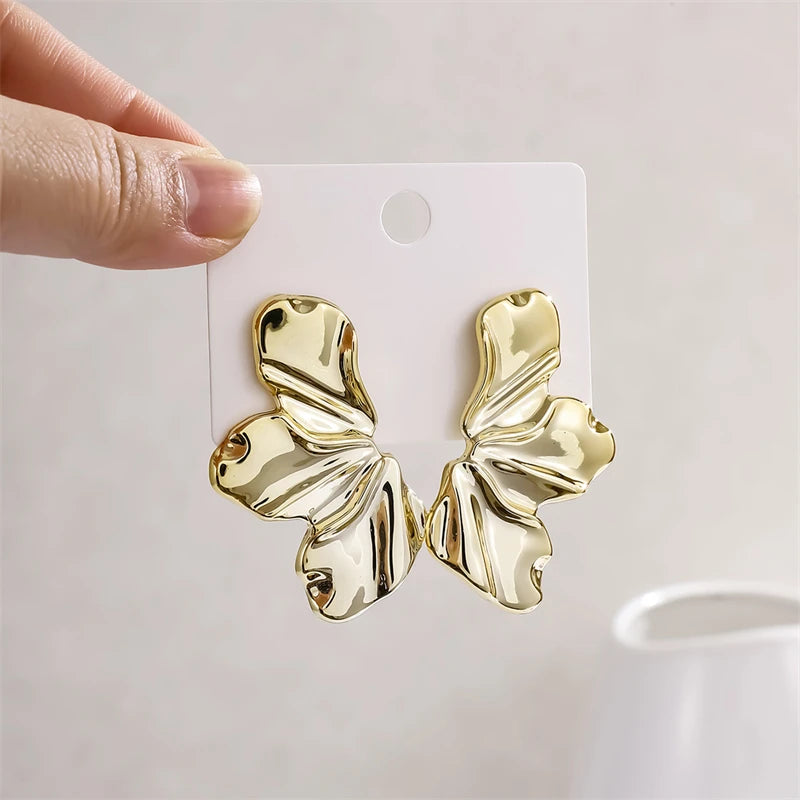 DANA Gold Irregular Metal Dangle Earrings
