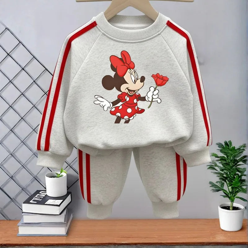 Casual Tracksuits O Neck Hoodies and Long Stripe Trousers Sets