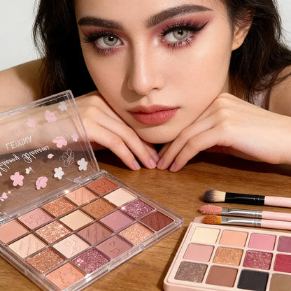 20-Color Eyeshadow Palette with Glitter Makeup