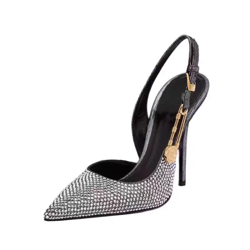 Luxury Rhinestones Buckle Shoes