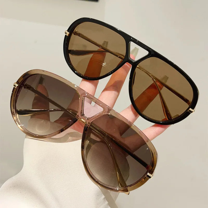 Y2k Large Frame Double Beam Sunglasses