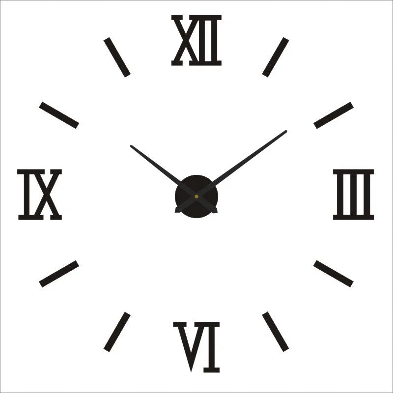 Large Wall Clock 3D DIY Quartz Acrylic Mirror Stickers Clocks