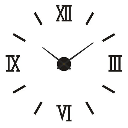 Large Wall Clock 3D DIY Quartz Acrylic Mirror Stickers Clocks