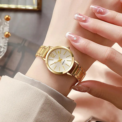 Small Dial Gold Quartz Wristwatches