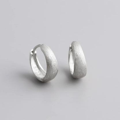 DANA 925 Sterling Silver Wide Gothic Hoop Earrings